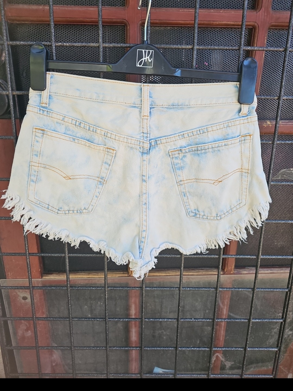 Signature8 Light Wash Denim Shorts with Multicolor Tribal Print - Picture 2 of 3